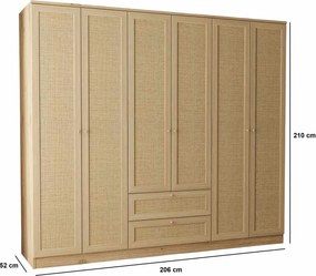 Wardrobe Baru 6 210 - Beige Beige