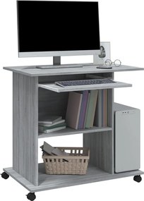 vidaXL Γραφείο Υπολογιστή Γκρι Sonoma 80x50x75 εκ. Επεξεργασμένο Ξύλο