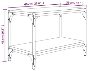 Έπιπλο Τηλεόρασης Μαύρο 60x33x41 εκ Επεξεργασμένο Ξύλο &amp; Ατσάλι - Μαύρο