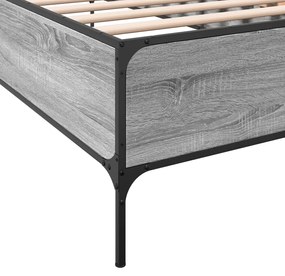 vidaXL Πλαίσιο Κρεβατιού Γκρι Sonoma 90 x 190 εκ. Επεξ. Ξύλο &amp; Μέταλλο