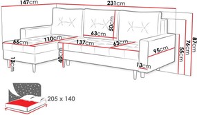 Γωνιακός καναπές Kojan-Gkri