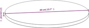 vidaXL Επιφάνεια Τραπεζιού Ø40x1,5 από Μπαμπού