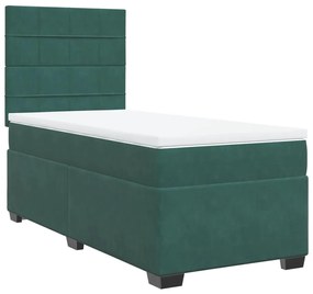 ΚΡΕΒΑΤΙ BOXSPRING ΜΕ ΣΤΡΩΜΑ ΣΚΟΥΡΟ ΠΡΑΣΙΝΟ 90X200 ΕΚ. ΒΕΛΟΥΔΙΝΟ 3293113