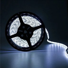 Led ταινία αδιάβροχη 5m 4.8W 12VDC ψυχρό λευκό φως εύκαμπτη &amp; αυτοκόλλητη