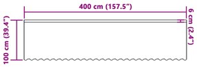 vidaXL Κουρτίνα Δαντέλας με κουρτίνες Floral Λευκό 400 x 100 cm Πολυεστέρας