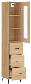 vidaXL Μπουφές Sonoma δρυς 34,5 x 34 x 180 εκ. από Επεξεργασμένο Ξύλο