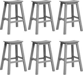 vidaXL Σετ Μπαρ Κήπου 6 pcs Ανοιχτό γκρι HDPE
