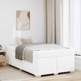 vidaXL Σκελετός Κρεβατιού με στρώμα Λευκό 120 x 190 cm ύφασμα