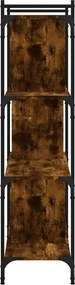 vidaXL Βιβλιοθήκη 4 Επιπέδων Καπνιστή Δρυς 76x32x123 εκ. Επεξ. Ξύλο