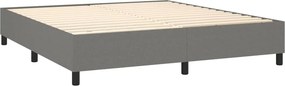 vidaXL Κρεβάτι Boxspring με Στρώμα Σκούρο Γκρι 180x200 εκ Υφασμάτιν