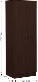 Ντουλάπα Wilson 2D δίφυλλη-Wenge