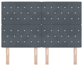 vidaXL Βελούδινο Κεφαλάρι Argyle Σκούρο γκρι 140 cm Βελούδο