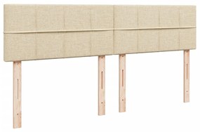 Κρεβάτι Boxspring με Στρώμα Κρεμ 180x200 εκ. Υφασμάτινο - Κρεμ