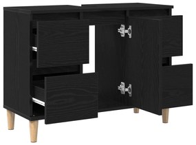 vidaXL Ντουλάπι μπαταρίας Μαύρη Δρυς 80x33x60 εκ Επεξεργασμένο Ξύλο