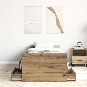 vidaXL Σκελετός Κρεβατιού artisan δρυς 75 x 190 cm Επεξεργασμένο ξύλο