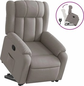 vidaXL Πολυθρόνα Ανακλινόμενη με Ανύψωση Χρώμα Taupe Υφασμάτινη