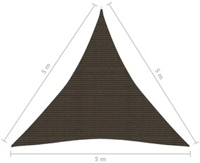 Πανί Σκίασης Καφέ 5 x 5 x 5 μ. από HDPE 160 γρ./μ² - Καφέ