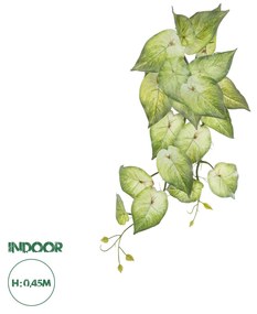 GloboStar® Artificial Garden SYNGONIUM HANGING PLANT 20598 Τεχνητό Διακοσμητικό Κρεμαστό Φυτό Συγκόνιο Υ50cm