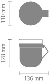 Κύπελλο σούπας με καπάκι Brabantia Make&Take 1006293, 600+180 ml, Καπάκι με βίδα, χωρίς BPA, Σκούρο γκρι