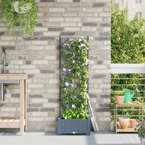 vidaXL Γλάστρα Κήπου με Στήλη Ανοιχτό Γκρι 40x40x125.5 εκ