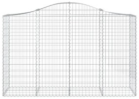 vidaXL Συρματοκιβώτια Τοξωτά 8 τεμ. 200x50x120/140 εκ. Γαλβαν. Ατσάλι