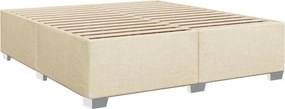 vidaXL Κρεβάτι Boxspring με Στρώμα Κρεμ 200x200 εκ. Υφασμάτινο