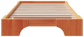 vidaXL Κρεβάτι Κερωμένος Καφέ Καθαρό Ξύλο 80 x 200 εκ. Κρεβάτι
