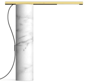 Φωτιστικό Επιτραπέζιο T.O 10754 7,5x33x33cm Dim Led 300lm 4,5W 3000K Marble White-Brass Pablo Designs