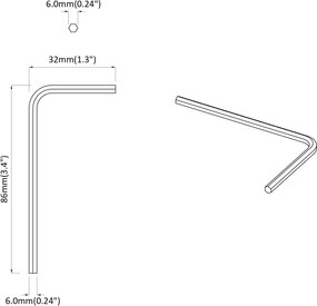 vidaXL Εξαγωνικό Κλειδί 1800 pcs Ασημί 32 x 86 χιλ. Ατσάλι