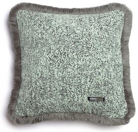 Μαξιλαροθήκη Διακοσμητική Parnassos Trimming Mint-Grey Aslanis Home 60Χ60 Βαμβάκι-Chenille