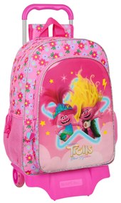 Σχολική Τσάντα με Ρόδες Trolls Ροζ 33 x 42 x 14 cm