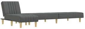 vidaXL Καναπές Κρεβάτι Γωνιακός Σκ. Γκρι 255x140x70 εκ. Υφασμάτινος