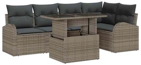 vidaXL Σετ Καναπέ Κήπου με μαξιλάρι 6 pcs Γκρι 100 x 55 x 73 εκ