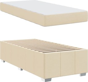 vidaXL Σκελετός Κρεβατιού με στρώμα Κρεμ 90 x 200 cm ύφασμα