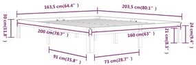 ΠΛΑΙΣΙΟ ΚΡΕΒΑΤΙΟΥ 160 X 200 ΕΚ. ΑΠΟ ΜΑΣΙΦ ΞΥΛΟ ΠΕΥΚΟΥ 810375