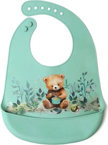 Σαλιάρα Σιλικόνης 4+ Μηνών (24x32) Kiokids Little Bear 3738