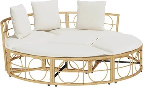 vidaXL Εξωτερική Lounge κρεβάτι χωρίς θόλο Poly Rattan