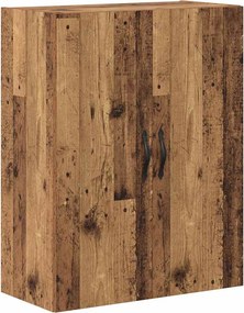 vidaXL Highboard 2 pcs Παλιό ξύλο Μηχανική ξυλεία και γυαλί