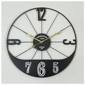 Ρολόι Τοίχου Μεταλλικό Μαύρο-Χρυσό 60x4.5x60cm 753-10027 Estheti-753-10027-Μαύρο-Χρυσό 753-10027