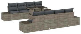 vidaXL Σετ Καναπέ Κήπου με μαξιλάρι 7 pcs Γκρι 100 x 55 x 73 εκ