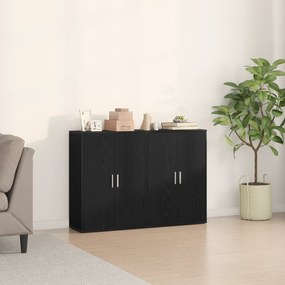 vidaXL Μπουφέδες 2 τμχ Μαύρο Δρύς 60x31x84 εκ Επεξεργασμένο Ξύλο