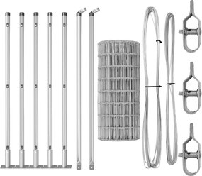 vidaXL Τεντώτο με στήριγμα Ασημί 0,6 x 10 μ Ατσάλι
