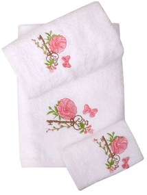 Πετσέτες 33 Σετ 2τμχ White Viopros Towels Set 50x100cm 100% Βαμβάκι