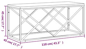 vidaXL Τραπεζάκι Σαλονιού Ανοξείδωτο Ατσάλι & Μασίφ Ανακυκλωμένο Ξύλο