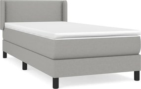 vidaXL Κρεβάτι Boxspring με Στρώμα Ανοιχτό Γκρι 80x200 εκ. Υφασμάτινο