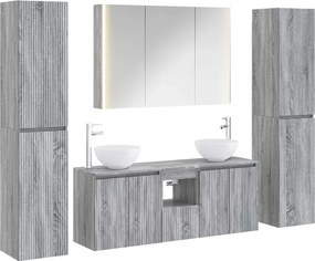 vidaXL Σετ Επίπλων Μπάνιου 6 pcs Γκρι Sonoma