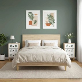 vidaXL Κομοδίνο HANAU 2 τμχ. Sonoma Δρυς 36 x 33 x 60 εκ