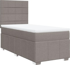 vidaXL Κρεβάτι Boxspring με Στρώμα Taupe 90x200 εκ. Υφασμάτινο