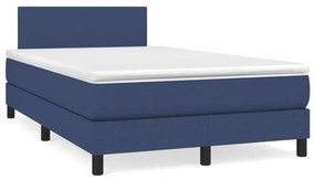 Κρεβάτι Boxspring με Στρώμα Μπλε 120x200 εκ. Υφασμάτινο - Μπλε