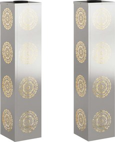 vidaXL Ηλιακό LED Φως Δρόμου 2 pcs Θερμό λευκό 18 x 18 x 80 εκ.